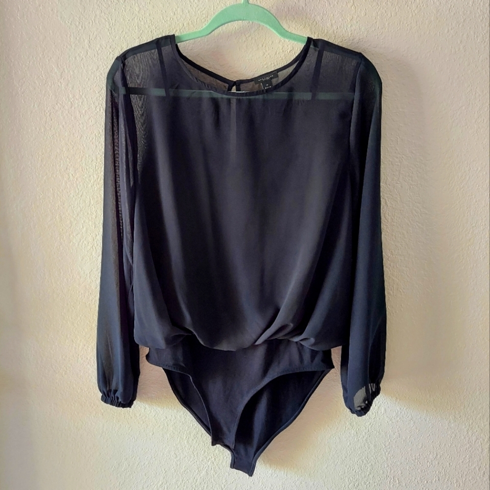 Ann Taylor Factory Women's Black Bodysuit M